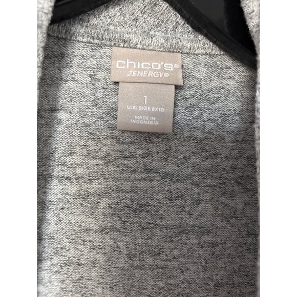 Chico's Women's Zenergy Gray Heather Soft Essentials Cardigan Size 1/M - Picture 3 of 5
